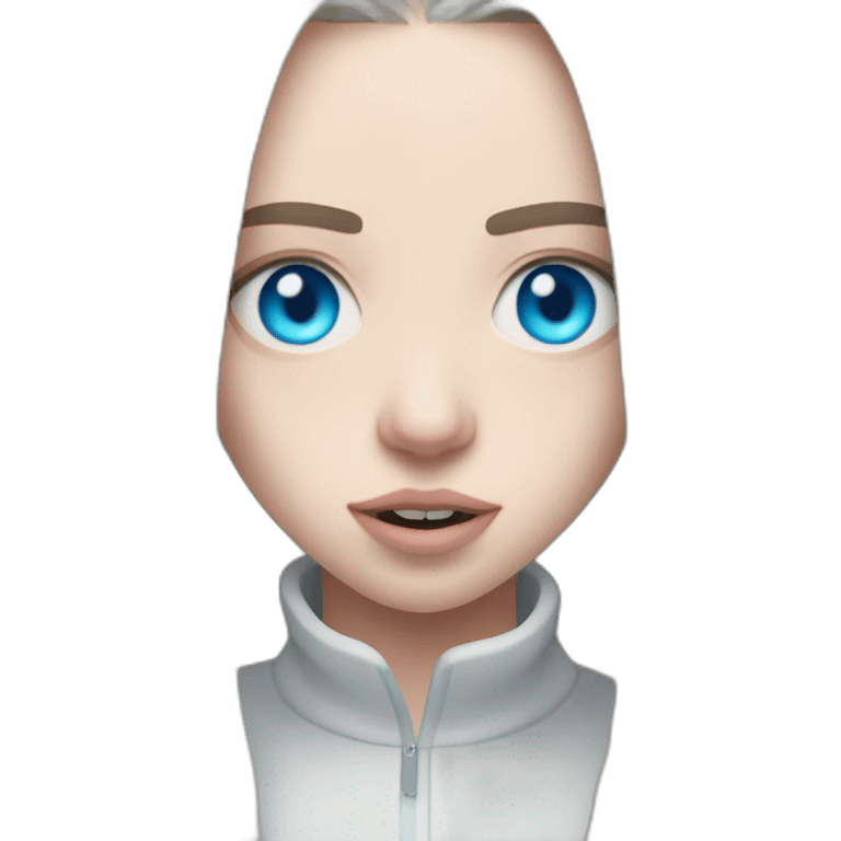 Billie eilish avec des yeux bleu emoji