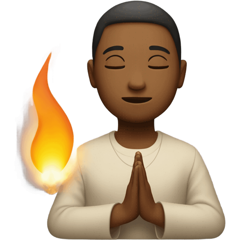 Praying person with a flame above them  emoji