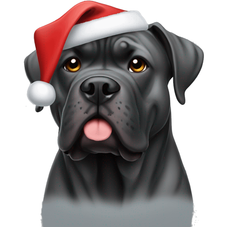 Cane corso with santa hat emoji