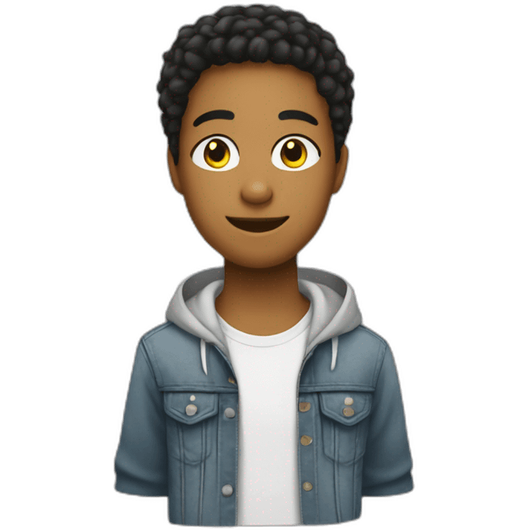 Un adolescente qui écoute de la musique emoji