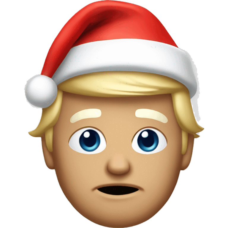 Donald trump in a Santa hat emoji