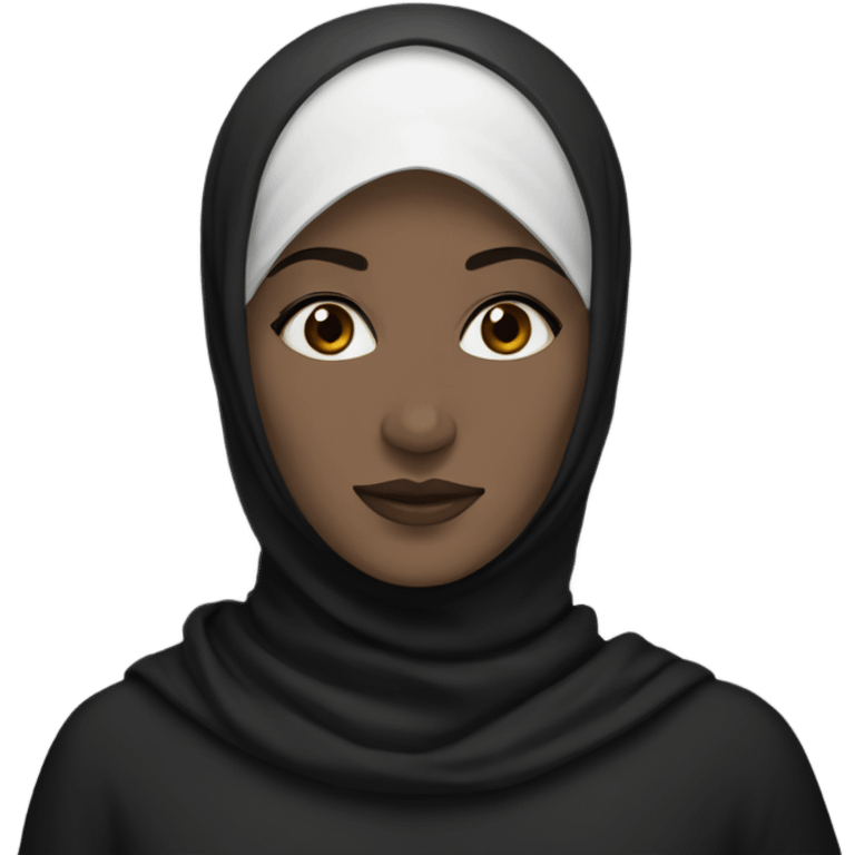 A Woman with black hijab and white skin and Brown eyes   emoji