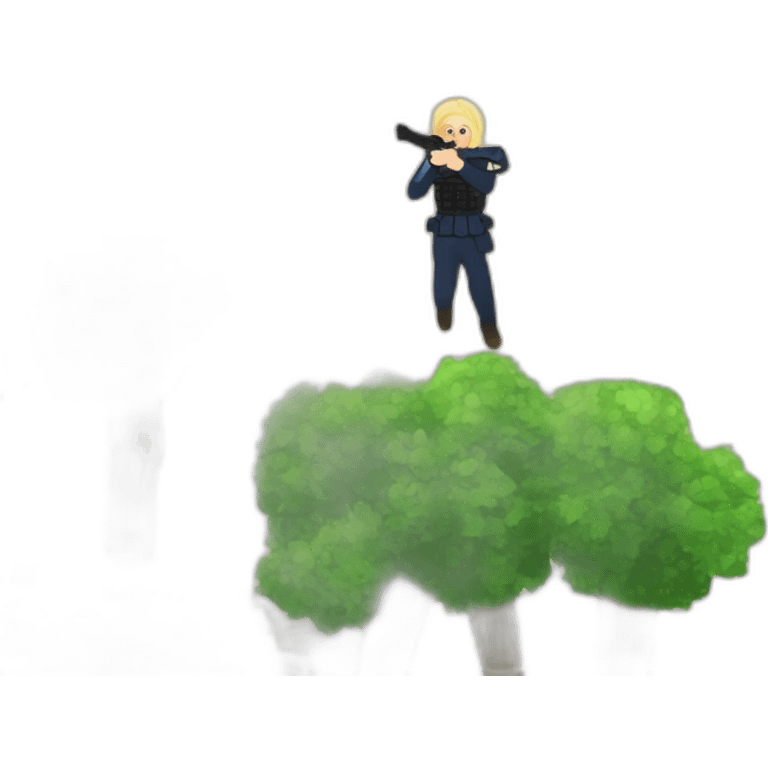 Marine Lepen shooting trees emoji