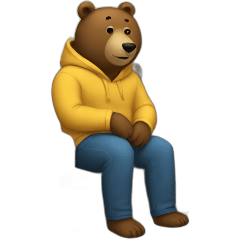 Bear watching tv emoji