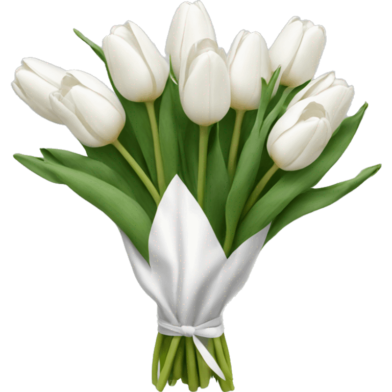 white tulip bouquet  emoji