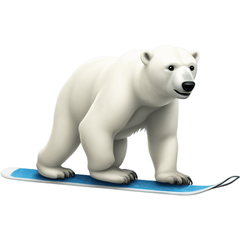 Polar bear skiing emoji