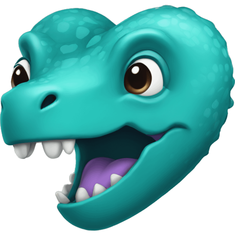 Teal dino heart emoji