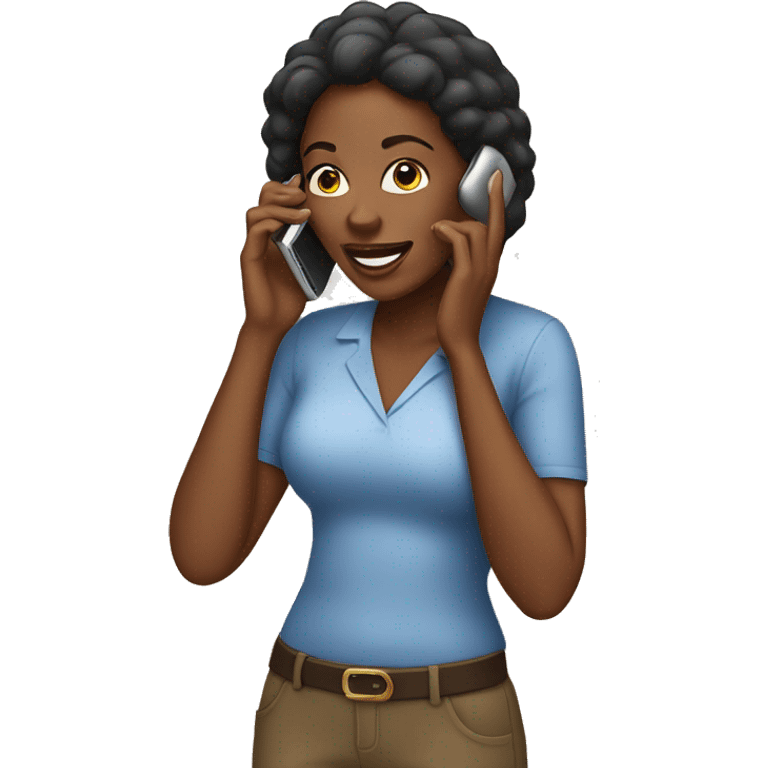 black woman talking on cell phon emoji