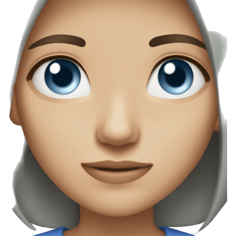 Gray Brown bob hair eyes blue eyes girl emoji