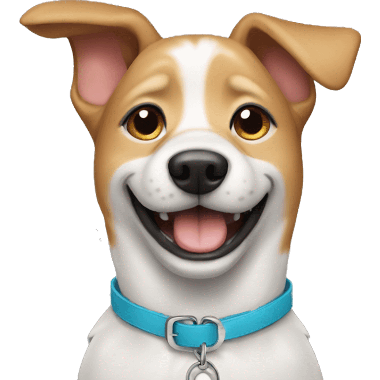 dog with collar and focus happy emoji