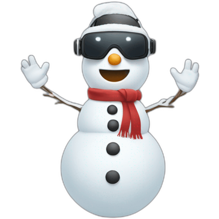 full body christmas-snowman in vr headset emoji