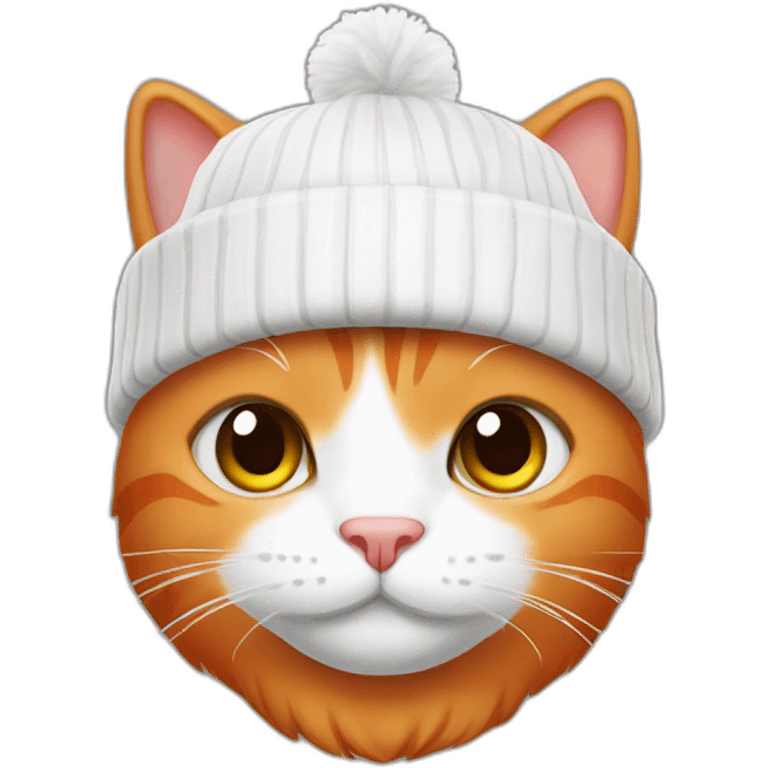 Red Cat with white beanie emoji