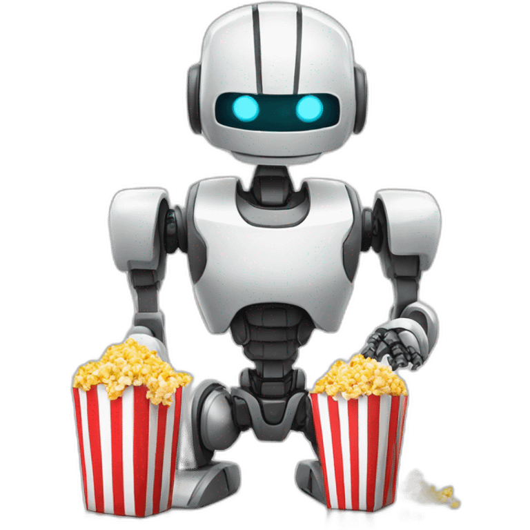 robot eating popcorn emoji