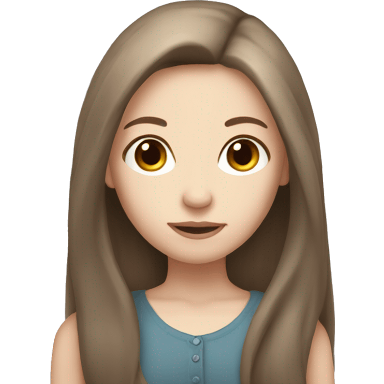 Long brown hair girl with pale skin emoji