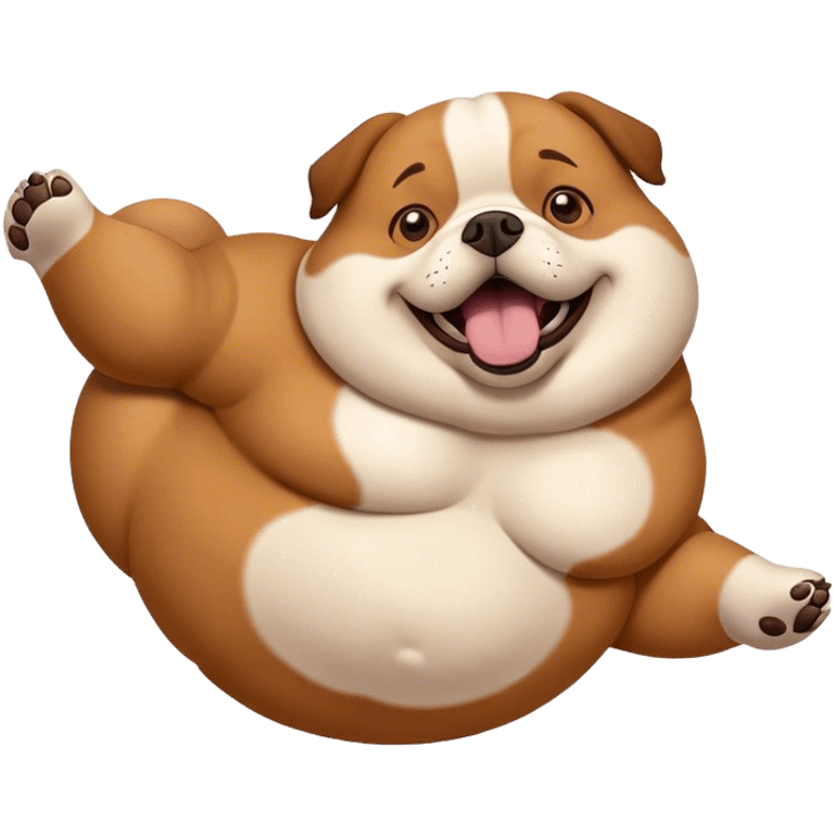 Fat dog doing a flip emoji