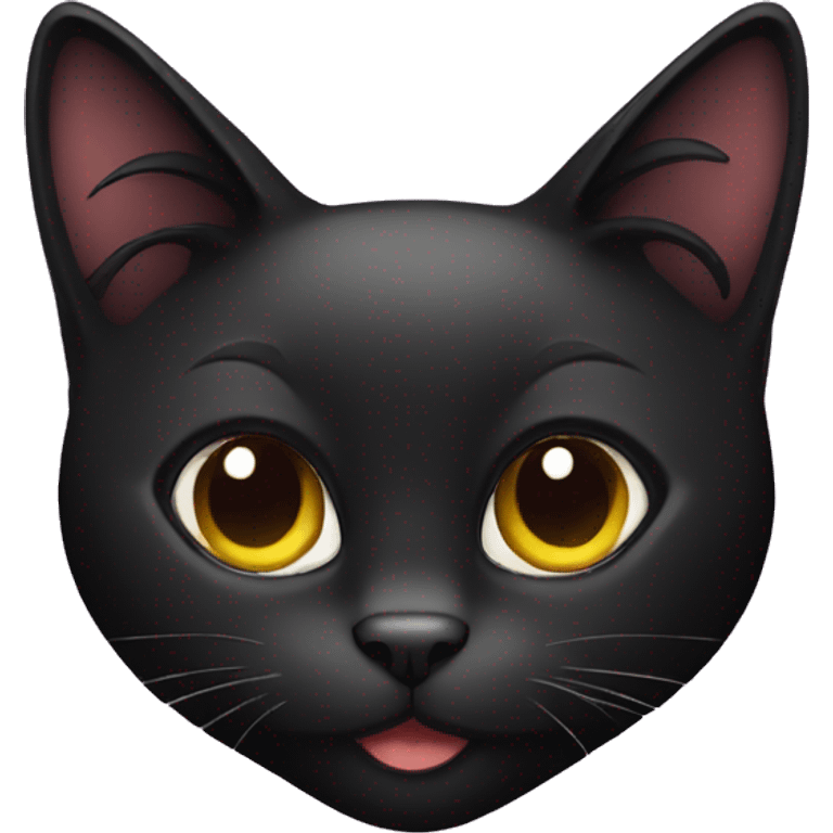 Black cat with heart emoji