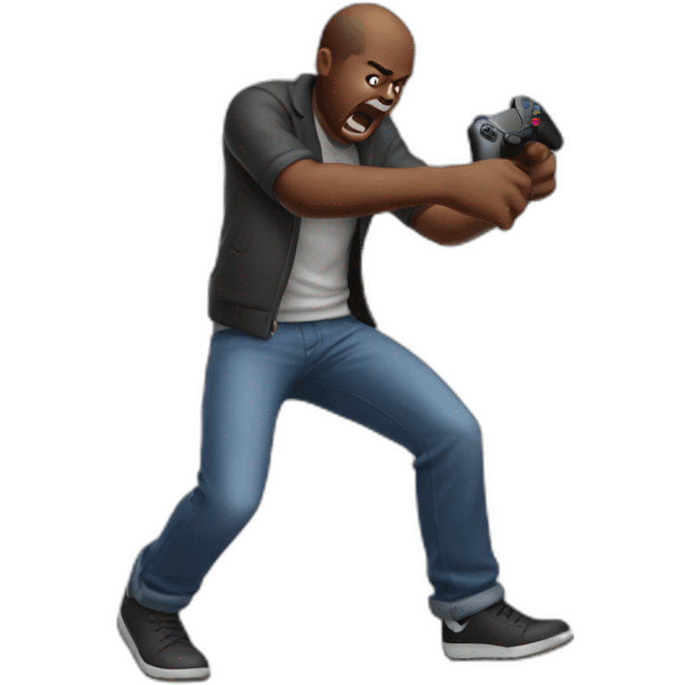 Angry Man throwing ps5 controller on the floor emoji