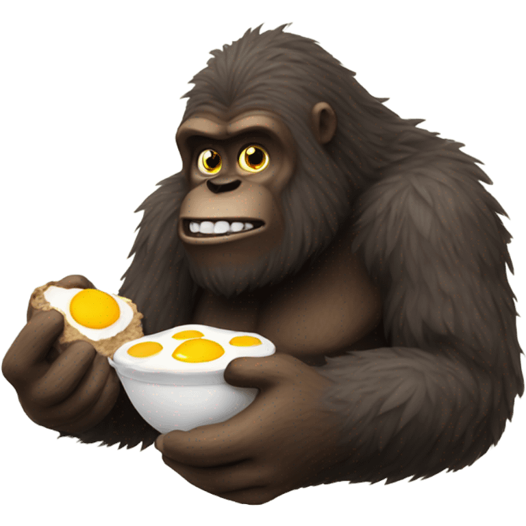 Bigfoot eating eggs emoji