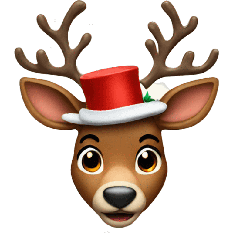 rudolph wearing top hat emoji