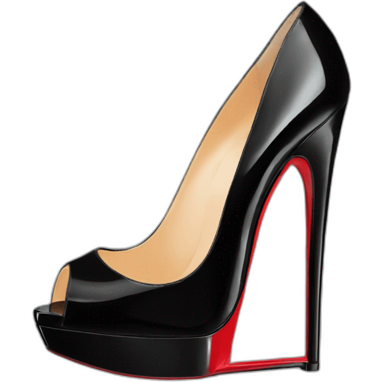 WEDGE heel LOUBOUTIN black PATENT emoji