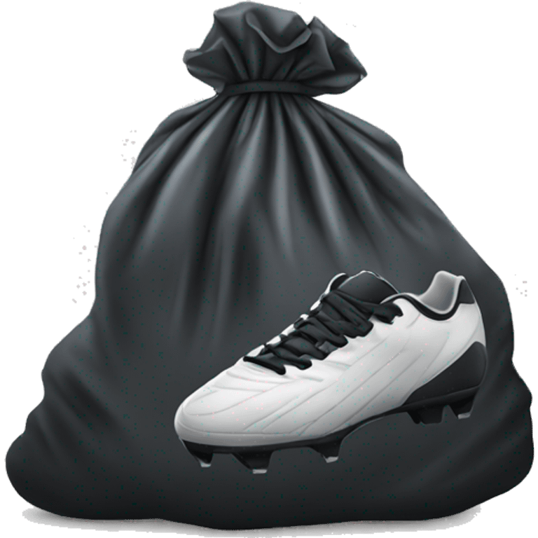 Trash bag with soccer cleats  emoji