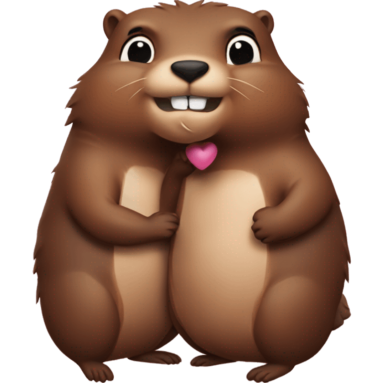 Two Beavers  in love emoji