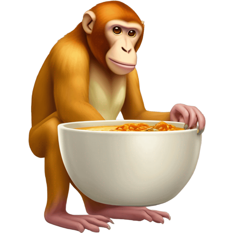 proboscis monkey eating curry  emoji