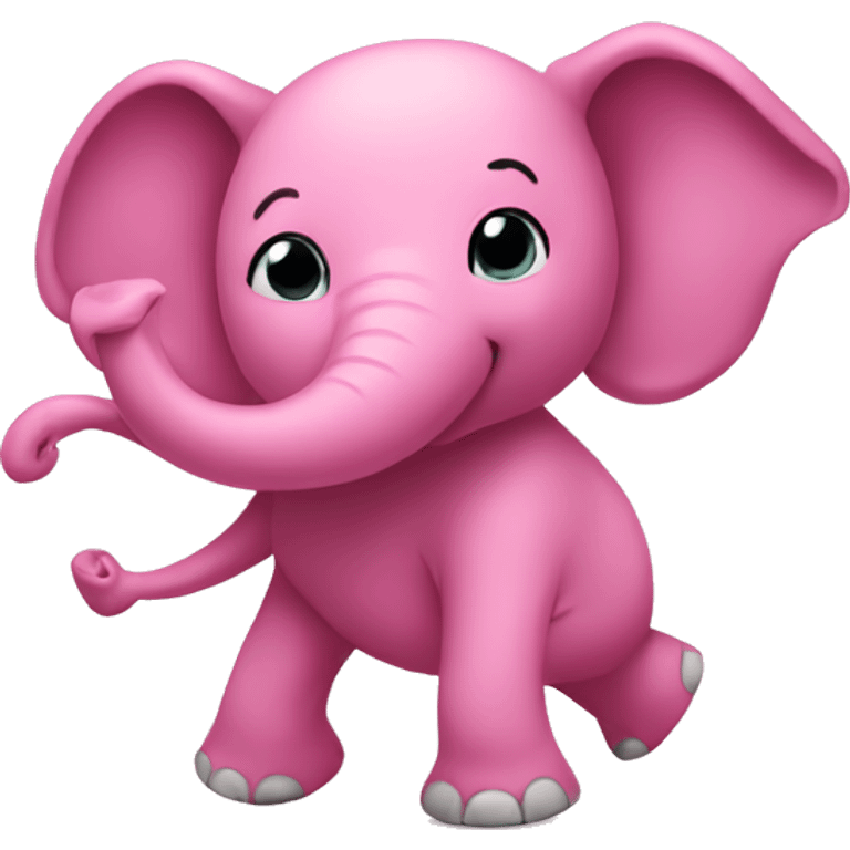 Pink dancing elephant  emoji