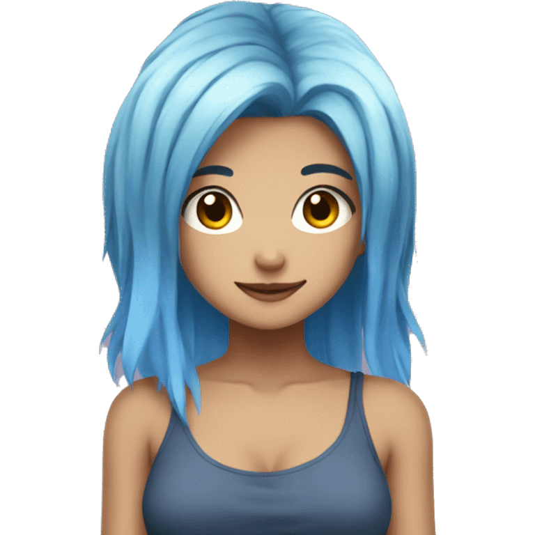 Animegirl with bluehair emoji