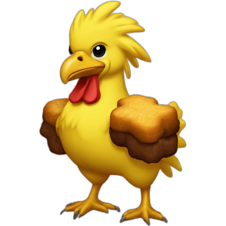 chocobo with chicken nuggets emoji