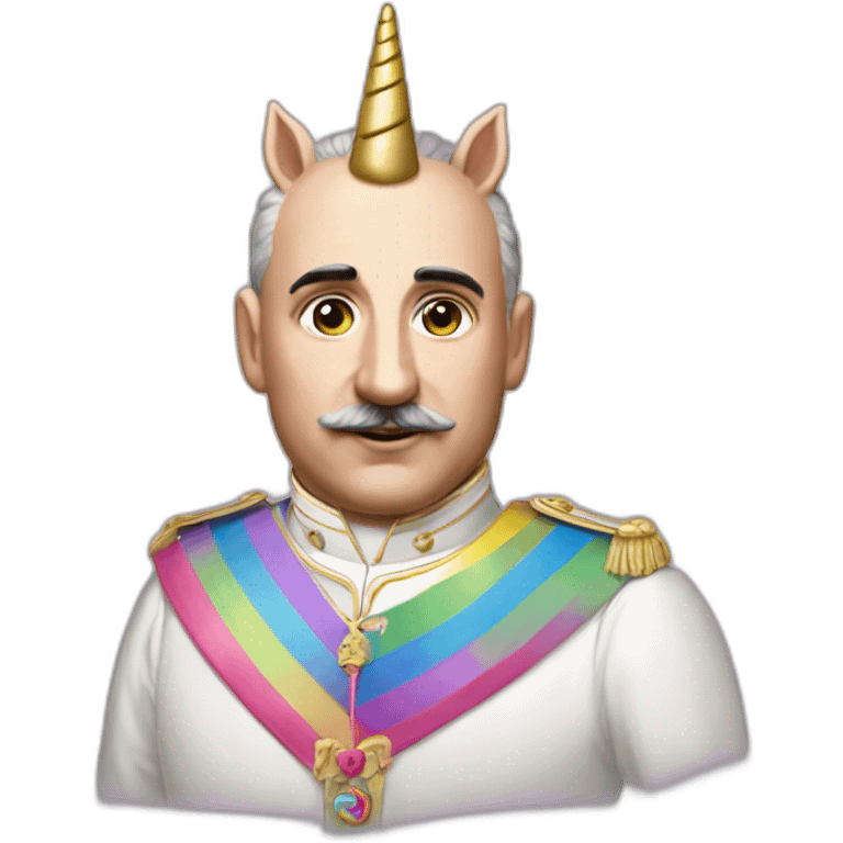 Francisco franco in a unicorn lgtbi emoji