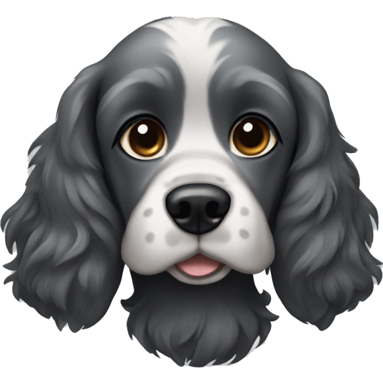 black and grey cocker spaniel emoji