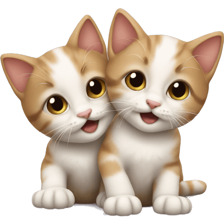 two kittens playing emoji