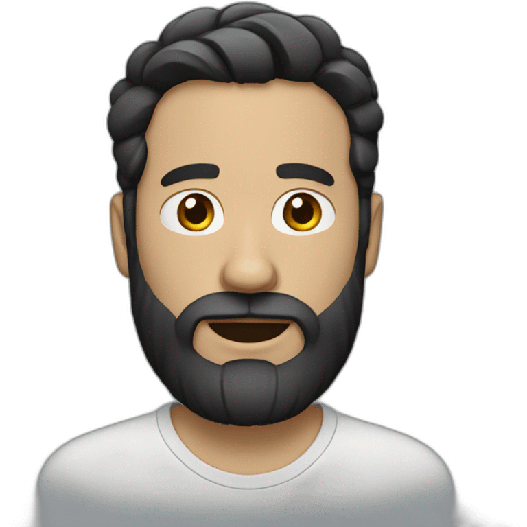 bearded white man with short black hair emoji