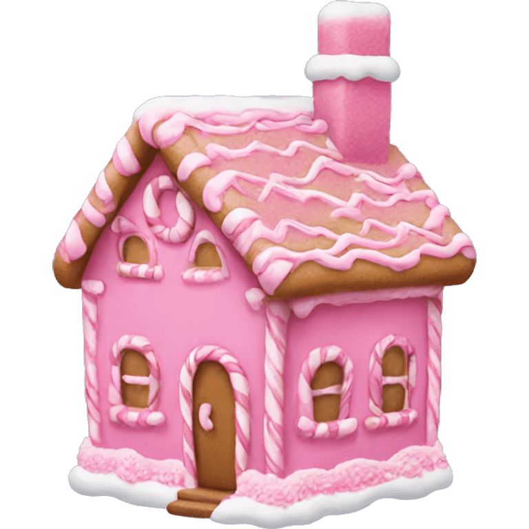 Pink gingerbread house emoji