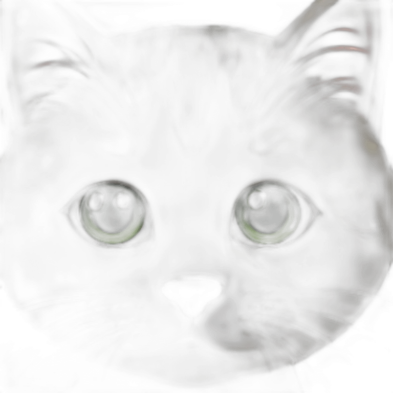 black nose hachiware cat green eyes emoji