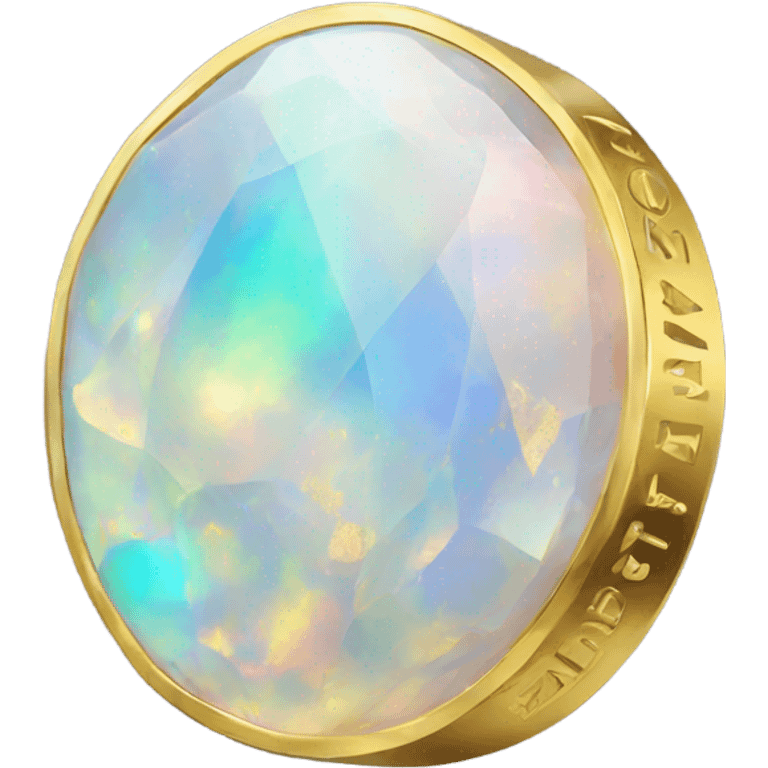 opal crystal gemstone coin gold writing  emoji