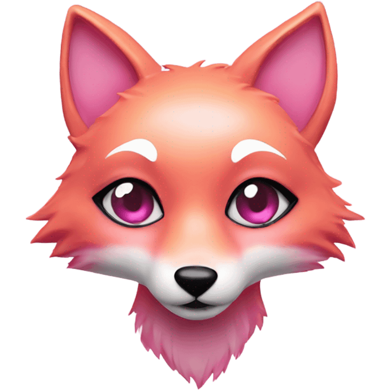 Pink fox with glitter  emoji