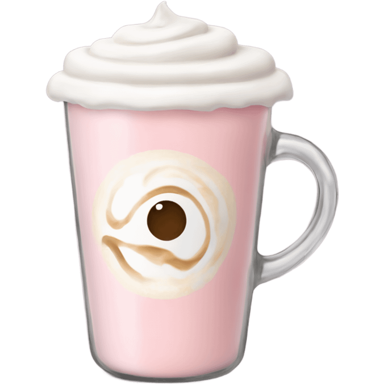 Light Pink latte classy in glass emoji