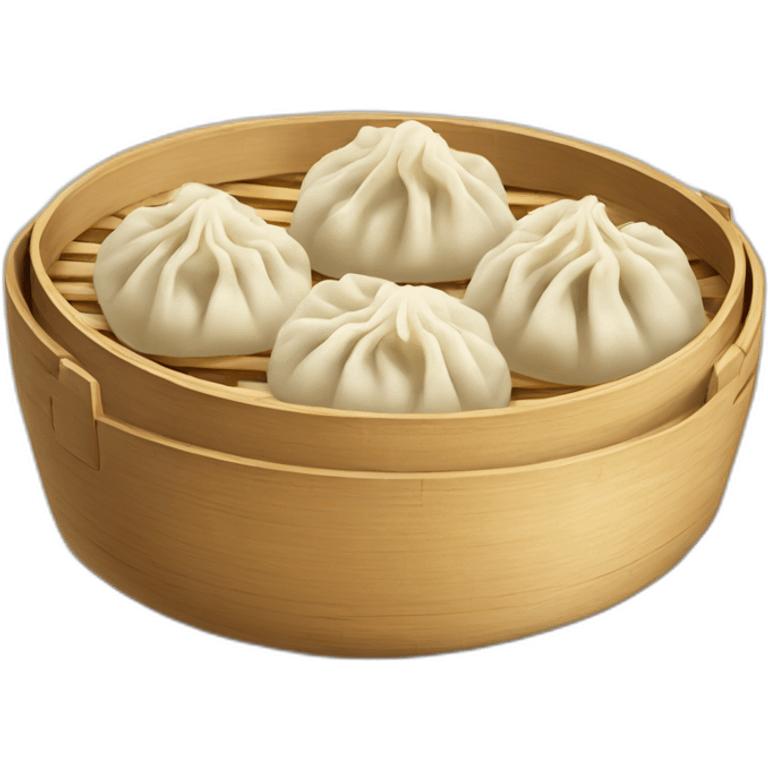 dumplings in a bamboo steamer emoji