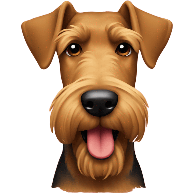 Airedale Terrier with a red collar emoji