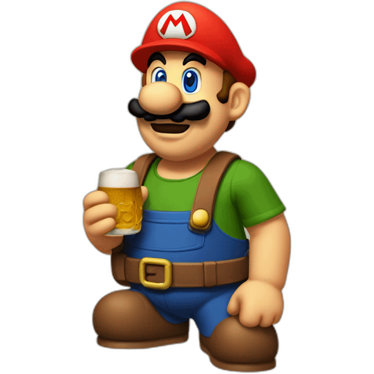 Mario qui bois de la bière emoji