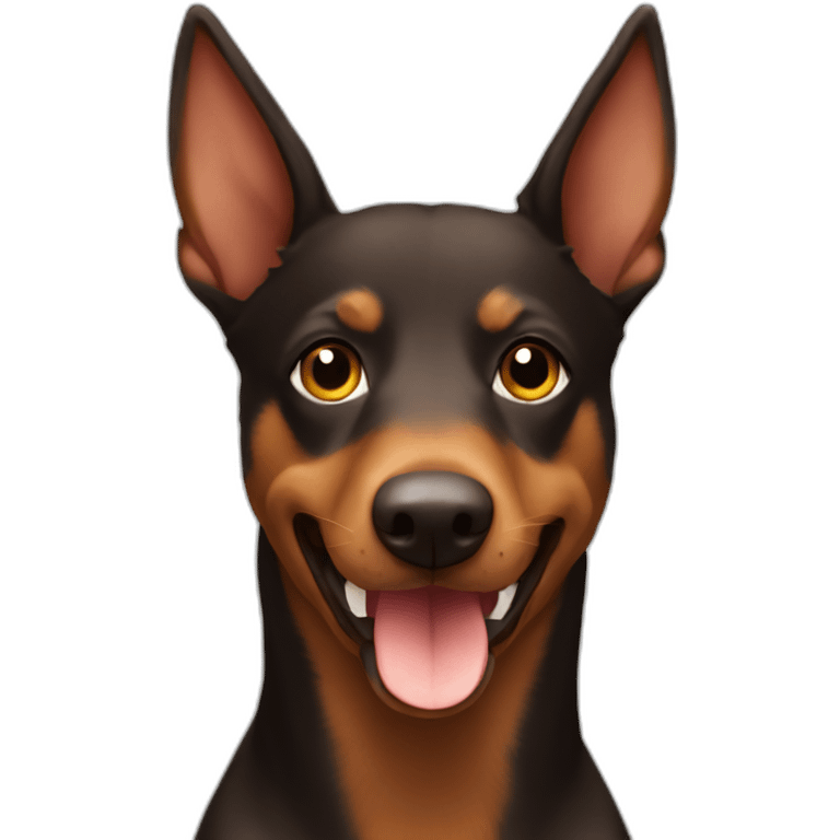 Brown Australian Kelpie face emoji