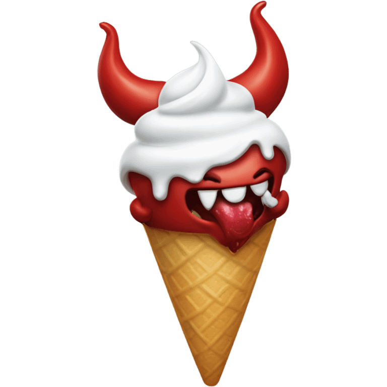 devil licking ice cream emoji