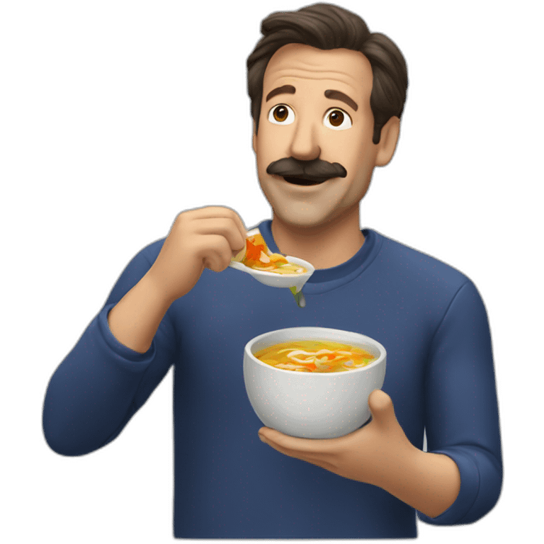 Ted lasso eating chicken soup  emoji