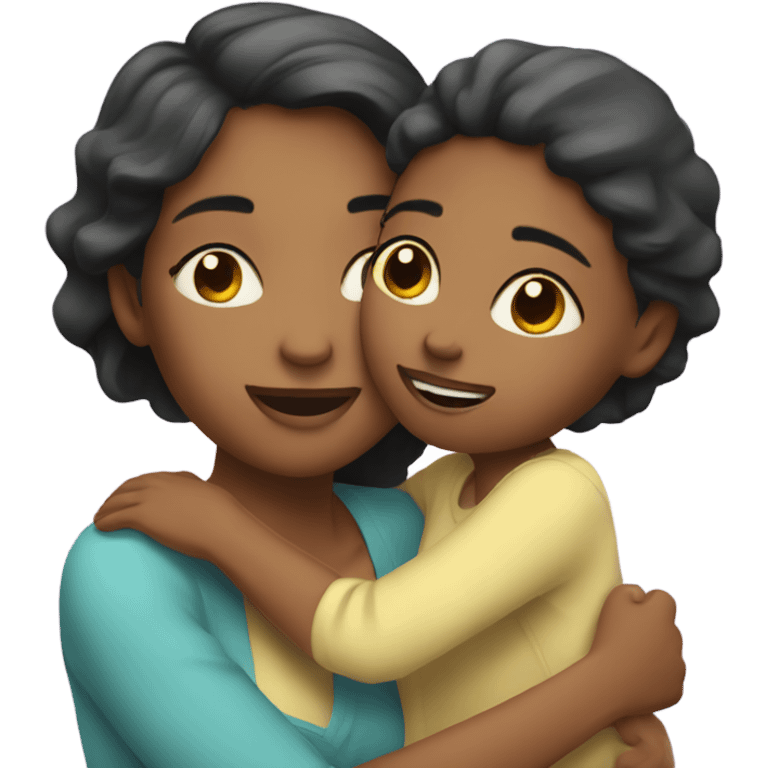 A daughter hugs her mother  emoji