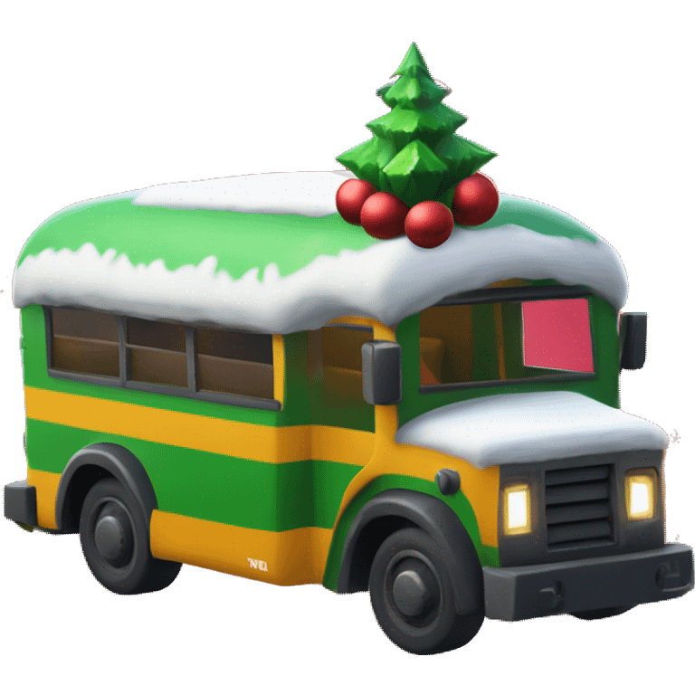 fortnite battle bus with a christmas theme emoji