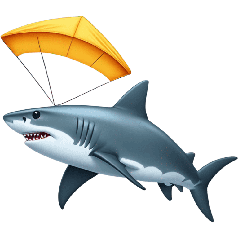 shark flying a kite emoji