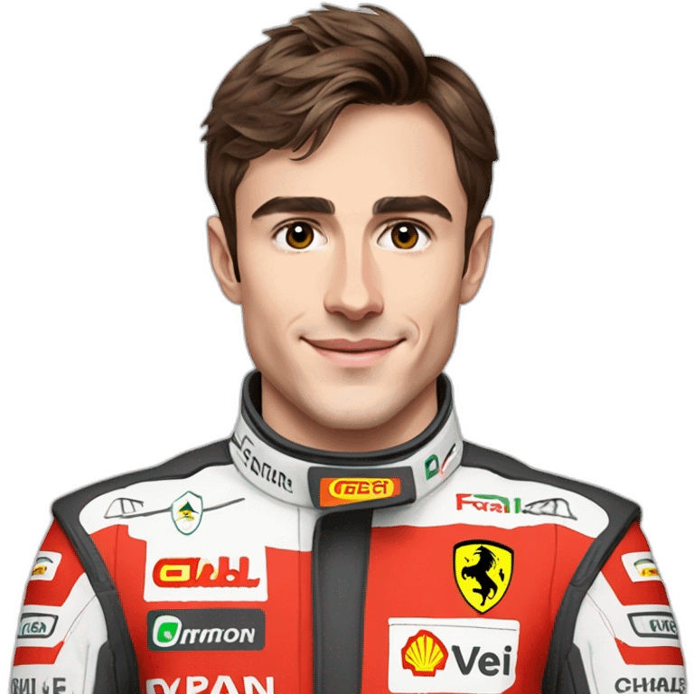 Charles leclerc avec combinaison Ferrari emoji