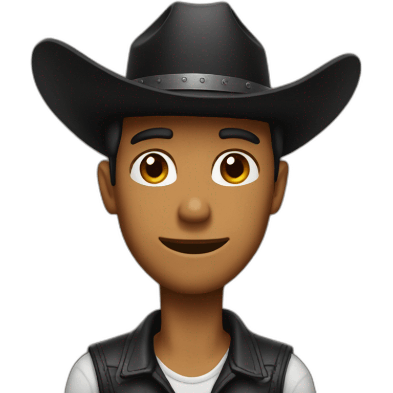 Guy with a black cowboy hat emoji